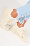 Agnes Cream Knitted Trainers