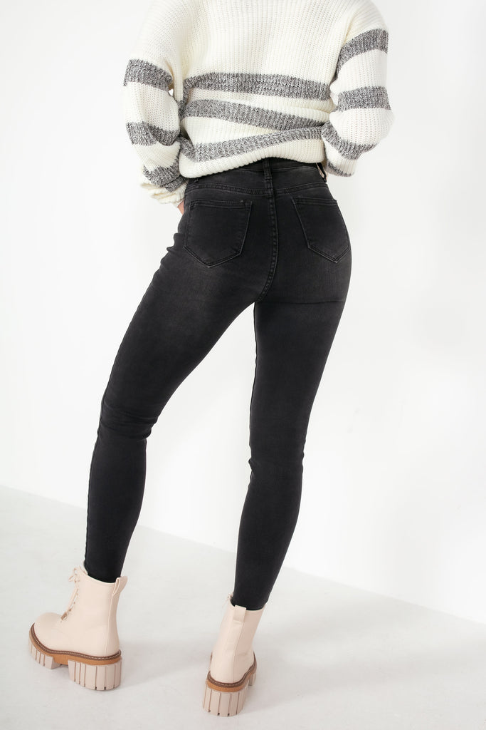 Alana Black High Waist Skinny Jeans