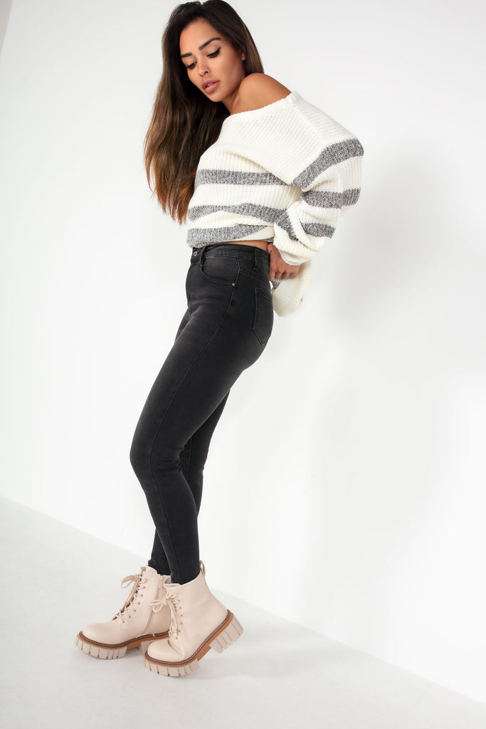 Alana Black High Waist Skinny Jeans