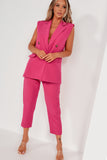 Alayna Fuschia Sleeveless Blazer Co-Ord