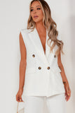 Alayna White Sleeveless Blazer Co-Ord