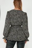 Alison Black Aztec Wrap Top