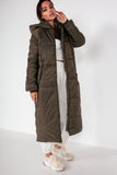 Aoife Khaki Longline Padded Coat