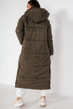 Aoife Khaki Longline Padded Coat