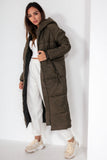 Aoife Khaki Longline Padded Coat