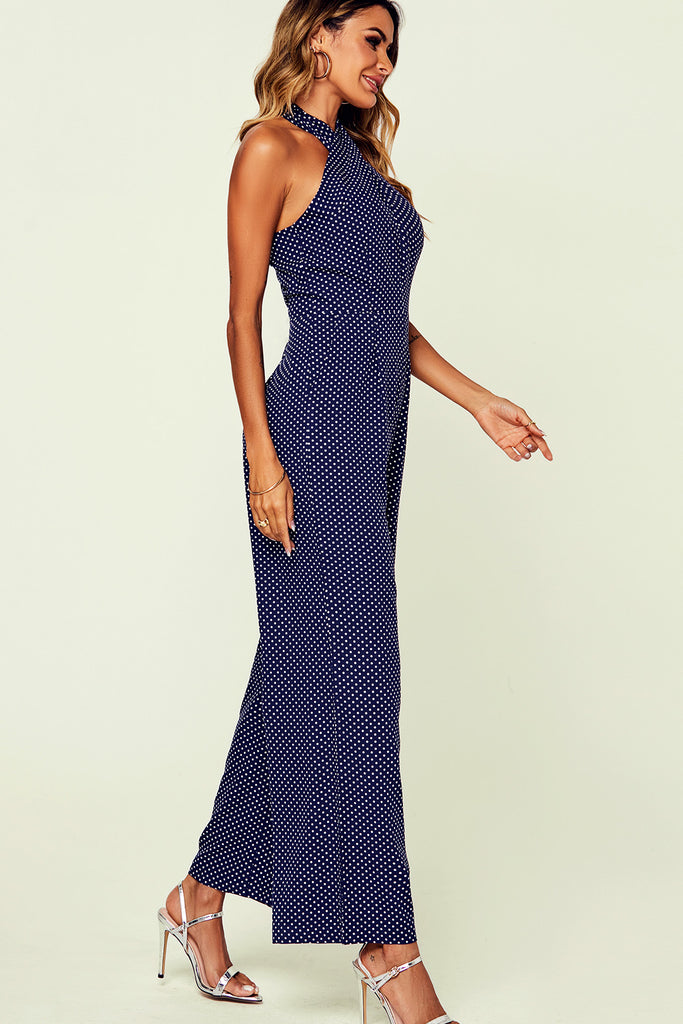 Arielle Navy Polka Dot Jumpsuit