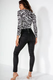 Arya Black Wax High Waist Skinny Jeans