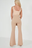 Audrey Camel Split Hem Flared Trousers