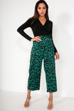 AX Paris Addison Green Animal Print Jumpsuit