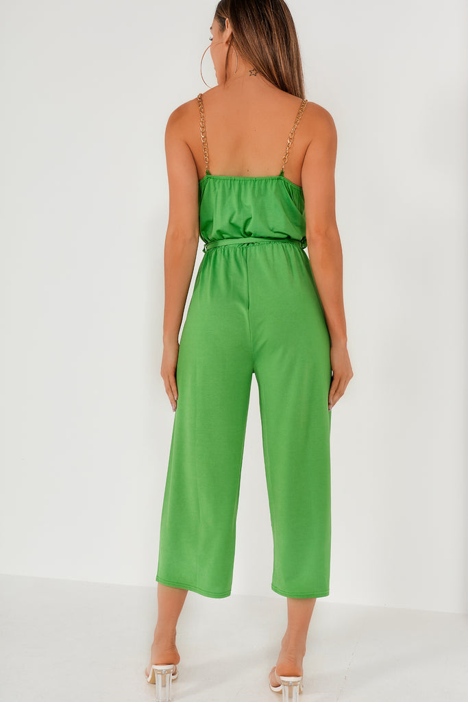 AX Paris Asher Green Wrap Front Jumpsuit