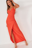 AX Paris Caprina Orange Slinky Chain Strap Dress