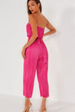 AX Paris Carmella Pink Plisse Bandeau Jumpsuit