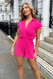 AX Paris Codie Pink Wrap Top Playsuit