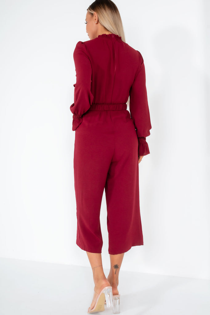 AX Paris Eleanor Wine High Neck Jumpsuit