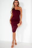 AX Paris Elyza Plum One Shoulder Midi Dress