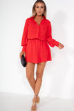 AX Paris Gloria Red Shirt Dress