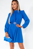 AX Paris Jesse Blue Belted Mini Dress