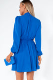 AX Paris Jesse Blue Belted Mini Dress
