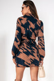 AX Paris Kinsley Brown and Navy Printed Dress