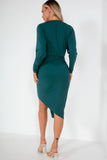 AX Paris Pia Green Ruched Dress