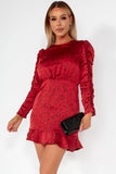 AX Paris Rory Red Satin Printed Mini Dress