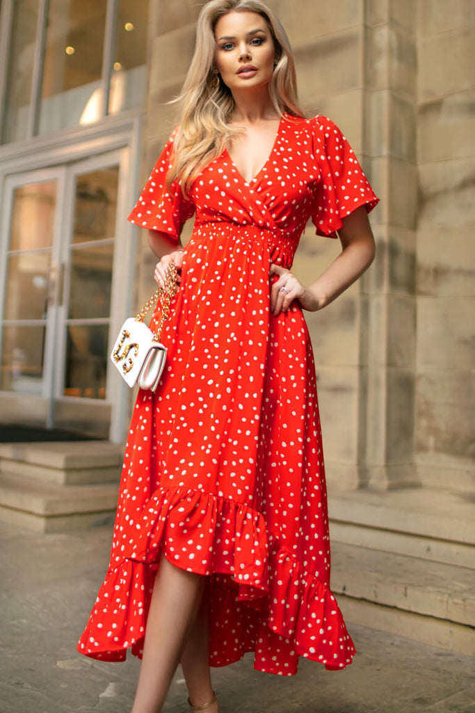 AX Paris Roxanne Red Polka Dot Dress