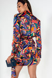 AX Paris Ruthie Multi Satin Abstract Print Dress