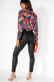 AX Paris Talya Multi Satin Abstract Print Shirt