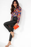 AX Paris Talya Multi Satin Abstract Print Shirt