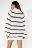 AX Paris Zoey Cream and Grey Striped Knit Jumper
