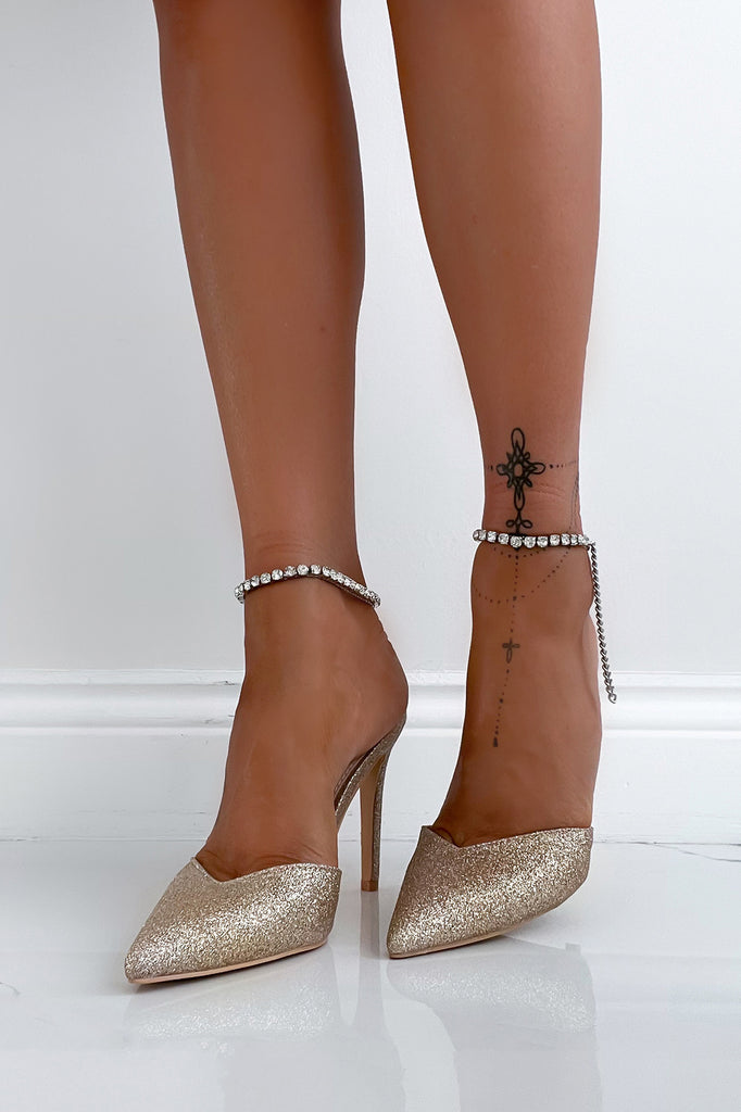 Beau Gold Glitter Heels