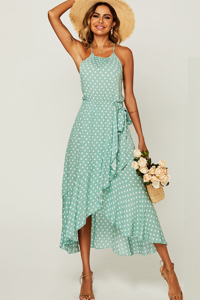 Bethany Mint Polka Dot Midi Dress