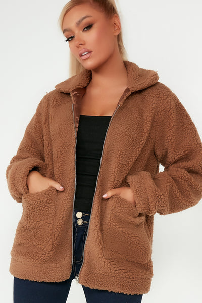 tan teddy jacket