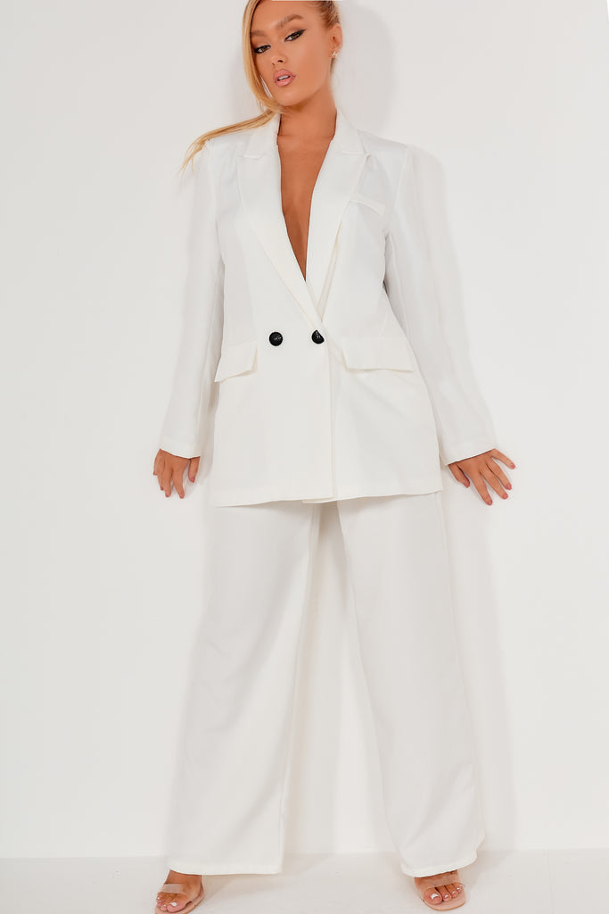 Blaine White Oversized Blazer