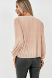 Blair Nude Button Front Crinkle Blouse