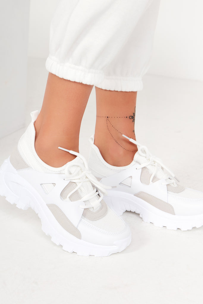 Brandy White Panel Chunky Trainers