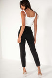 Brinley Black Belted Cigarette Trousers