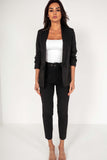 Brinley Black Belted Cigarette Trousers