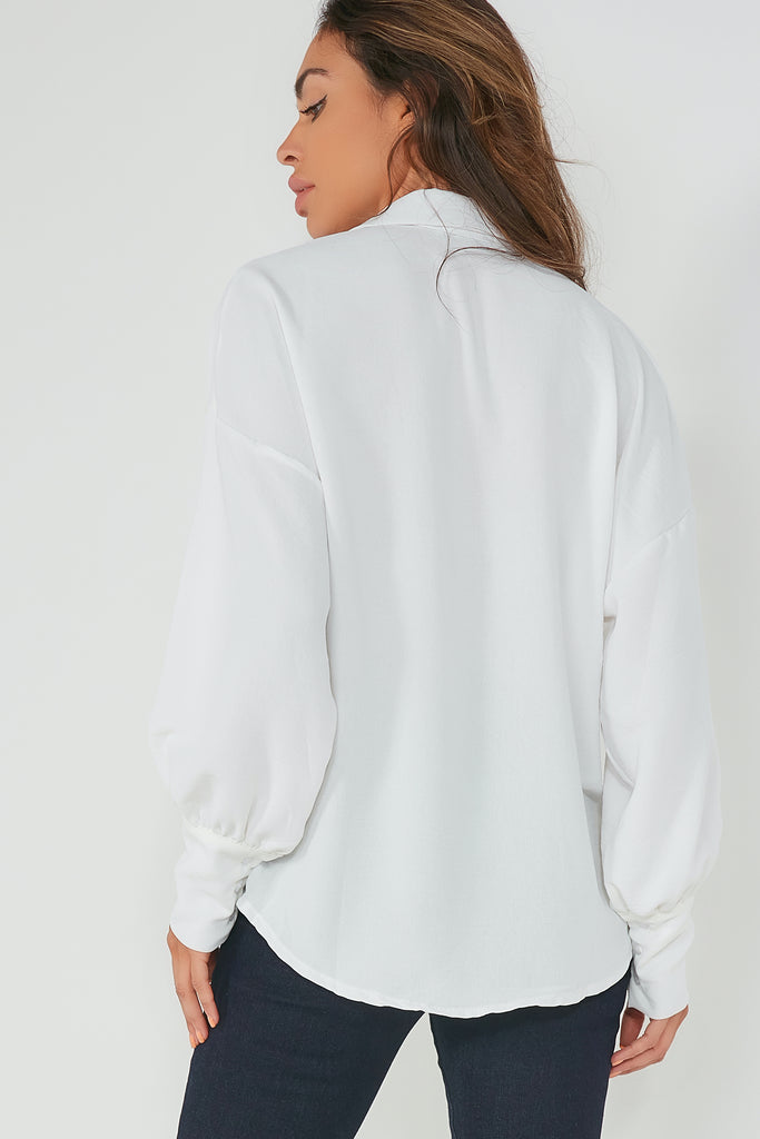 Brooklyn White Frill Detail Blouse
