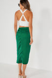 Brynn Green Satin Wrap Over Skirt