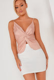 Calina Blush Satin Cami Top