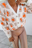 Cameron Neon Orange Animal Print Knitted Cardigan