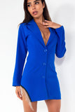 Caragh Blue Diamante Tassel Blazer Dress