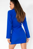 Caragh Blue Diamante Tassel Blazer Dress