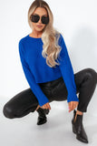 Carmel Blue Crop Knit Jumper