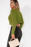 Carmel Green Crop Knit Jumper