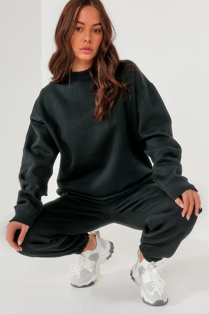 Carolina Black Oversized Jogger Co-Ord