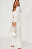 Caylee White Linen Blazer