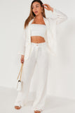 Caylee White Linen Blazer