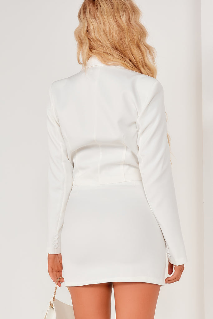 Whitney White Crop Blazer